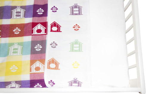2-Layer Muslin Jacquard Cotton Swaddle Blanket, Unisex Receiving Swaddle Wrap, Soft 100% Cotton, Privacy Throw, 80 x
