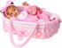 JIZHI 8 Pcs Baby Doll Clothes Set with Bassinet for 17-22 Inch Dolls, Pink Accessories for Newborn Baby Doll Girl