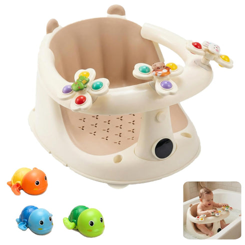 SEKI Baby Bath Seat For Babies 6 Months & Up With Built-in Thermometer,