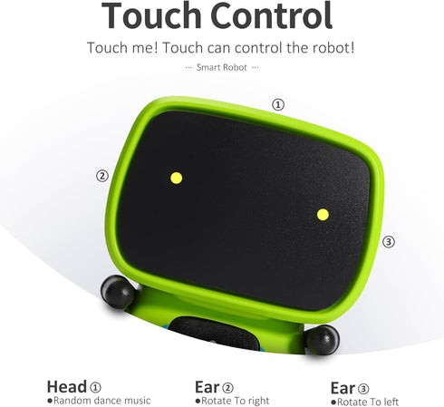 3-7 GILOBABY Interactive Talking Robot for Boys, Smart Toy with Touch Control, Playback Mode, Dancing, Singing