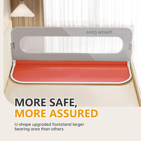 strenkitech (59inch) Foldable Toddler Bed Rails - Kids Guard Bumper for Crib Safe Bed Side Rail for Twin Queen King