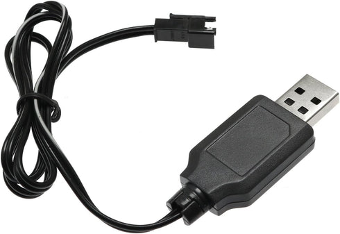Maxmoral 6.0V 250mA USB Charger Power Adapter Cable for 6V 700mAh Ni-cd Battery 4WD Old Version Amphibious Stunt RC Cars Vehicle/SM-2P 6V USB 2, 60cm Length