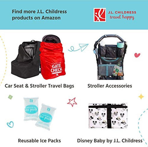 Pack J.L. Childress 'N Protect for Baby Bottles - Insulated Breast Milk Cooler Travel Bag for Moms, Portable Storage