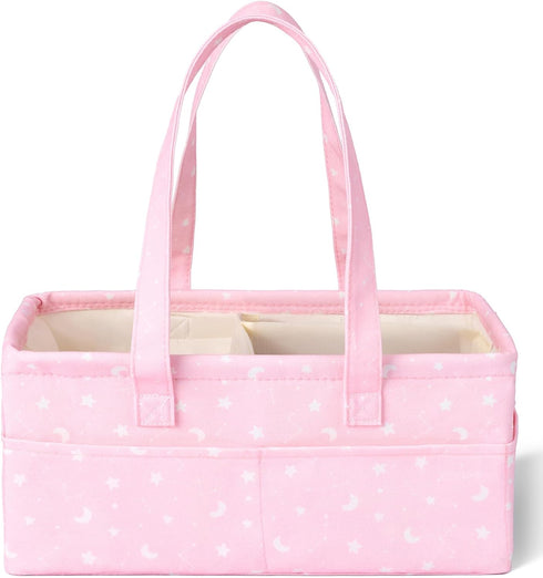 Mr. Pen- Baby Diaper Caddy Organizer, Pink with Star Pattern, Portable Car