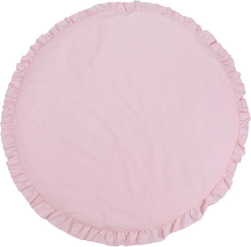 CVGAGIF Pink Cotton Round Rug, 39.3 Inch, Kids Play Mat & Tent, Machine