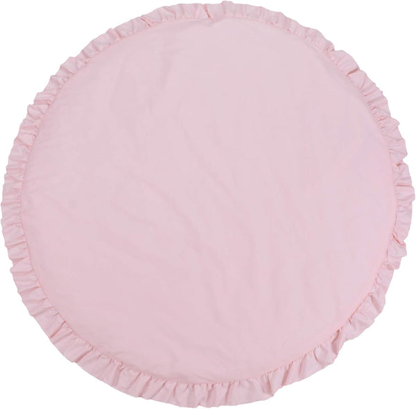 CVGAGIF Pink Cotton Round Rug, 39.3 Inch, Kids Play Mat & Tent, Machine