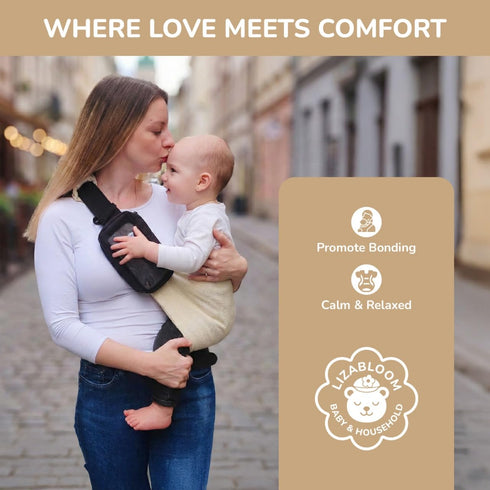 LizaBloom 1544 lbs Baby Sling Carrier, Toddler Carrier with Adjustable Padded Shoulder Straps, Non-Slip Support