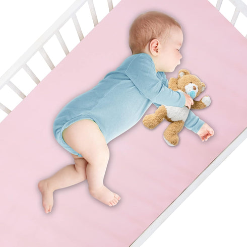 Crib Sheets Girl 2 Pack Set, Toddler Bed Sheets Set, Floral Print Fitted for Standard Crib & Toddler Mattress