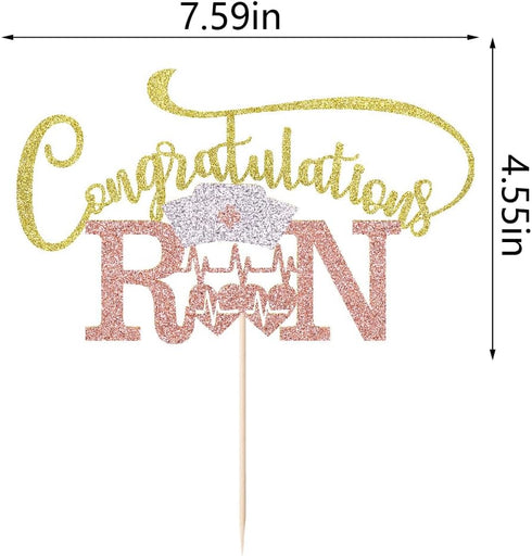 Congratulations RN Cake Topper -Congrats Nurse/BSN Cake Decor,Congratulations High School/College Graduation,Medical