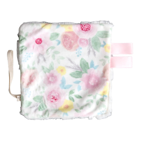 Light Pink Floral Mini Blanket & Pacifier Holder