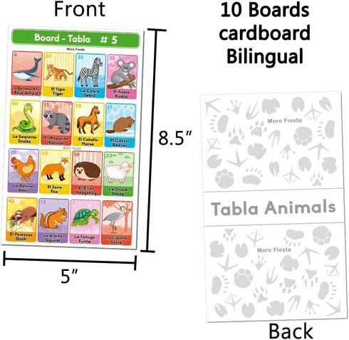 Bilingual Tablas Game in English and Spanish, Mexican Bingo for 10 Players, Full Deck of Cards