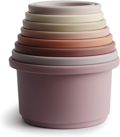 mushie Stacking Cups Toy 8pcs | Made in Denmark (Petal)