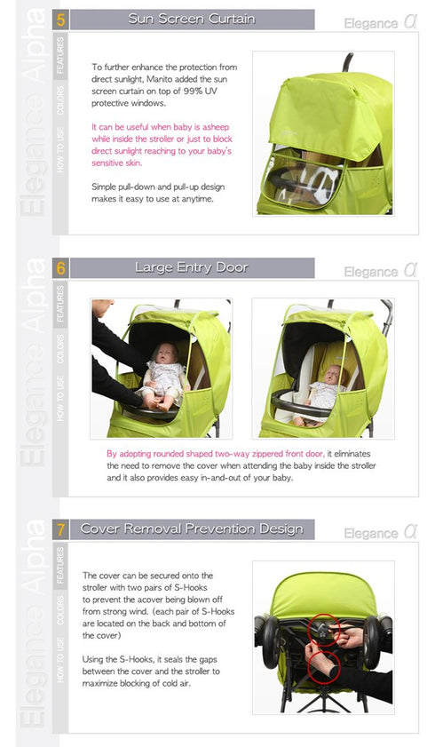Manito Alpha Stroller Rain Cover - Elegant Purple Weather Shield