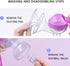 JADE KIT Manual Breast Pump, Adjustable Suction Silicone Hand Pump for Breastfeeding, Purple