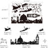 Runtoo Never Grow Up Nursery Wall Decals Quotes, Big Ben Cityscape Wall Stickers for Kids Room Baby Bedroom Decor