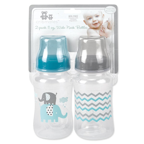 2 Piece Wide Bottle Elephant Zigzag, Grey/Yellow