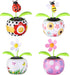 Solar Dancing Bee Toy - Solar Powered Dancing Sun Flower with Colorful Pots and Swinging Ladybug Shape for Car
