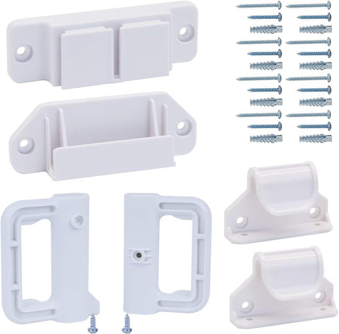 Retractable Baby Gates Extra Wide Baby Gate Replacement Parts Kit, Full Set Wall Mount Accessories, White
