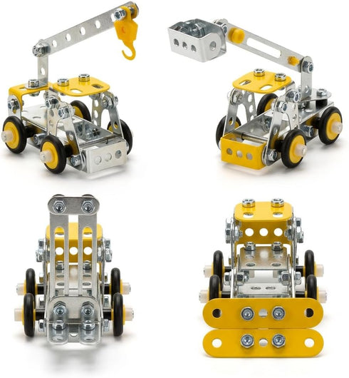 Ferthor Fun Set 8-12,4 Set 8-12 (330pcs) Erector for Boys Age Mini Metal Model for Kids,Engineering Metal Building