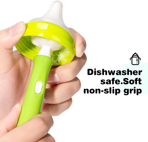Gindasilva 10 Brushes,4 4 2 7.87" Pcs Sponge Bottle Nipple Sponge Nipple Brushes for Baby Bottles, Replacement Heads