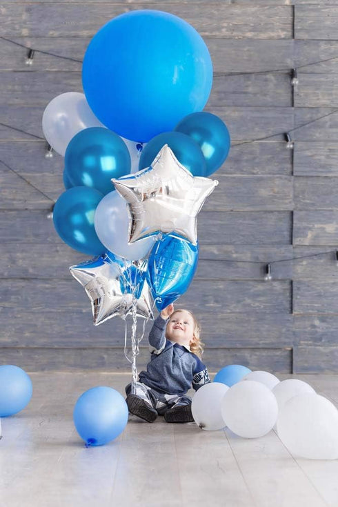 Treasures Gifted 100 Pack Metallic Royal Blue Balloons - 12 Inch Pearlized Dark Blue Latex Balloons