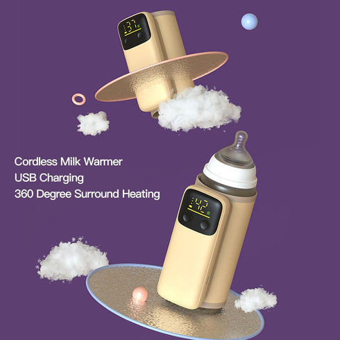 BTSEURY Bottle Warmer, Baby Milk Bottle Warmer, USB Rechargeable Temperature Control Portable Universal Travel Baby