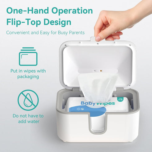 Wipe Warmer for Adult Size Wipes, Baby Wipes Warmer, Large Capacity Wet Wipes Dispenser with UV Sanitizer, Adjustable