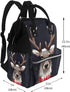 OUSIKA Backpack Daypacks Reindeer Print Diaper Bag Multifunction Laptop Travel Large Nappy Bag, Black, One Size