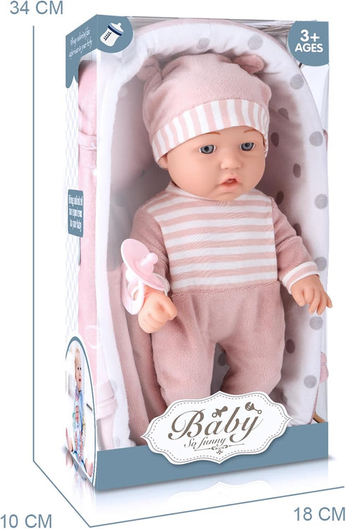 Enjoyin 12'' Playset 36 Baby Doll with Washable Doll Accessories Includes Carrier Bassinet Bed, Pacifier, Blanket
