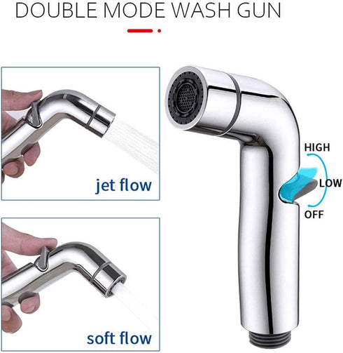 XKHLQLPEF Set Bidet Sprayer for Toilet Chrome Dual Function Cloth Diaper Washer Wall Mounted Hand Held Bidet Spray Kit