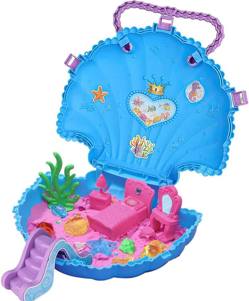 2lb 6 3 4 5 6 7 8 G.C Ocean Mermaid Sensory Bin for Girl Kid Toy, Play Sand/Large Sea Shell/Sandbox/ Castle