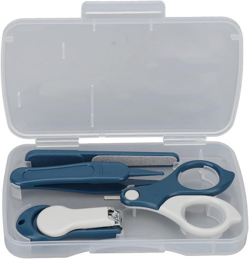 Set 4 1 Baby Nail Manicure Care Kit, Pedicure Grooming Kit in Tools Clippers Scissor File Tweezers for Newborn Infant
