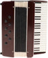 Dselvgvu Miniature Accordion with Case, Collectible Musical Instrument Replica for Dollhouse Decoration (Red)