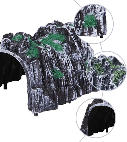 Toyvian Simulation Rockery Train Cave Tunnel Model, DIY Miniature Railway Scene Accessory, 3PCS