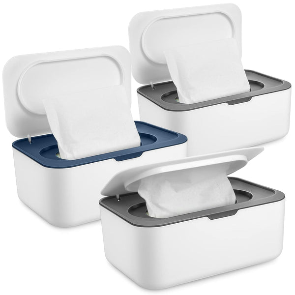 3 Pieces Baby Wipes Dispenser Baby Wipe Holder Container Case with Sealing