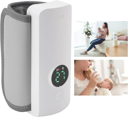 Milk Bottle Thermal Bag, ABS PU Insulated USB Charging Portable Baby Nursing Tool with Spring Temperature Control Head