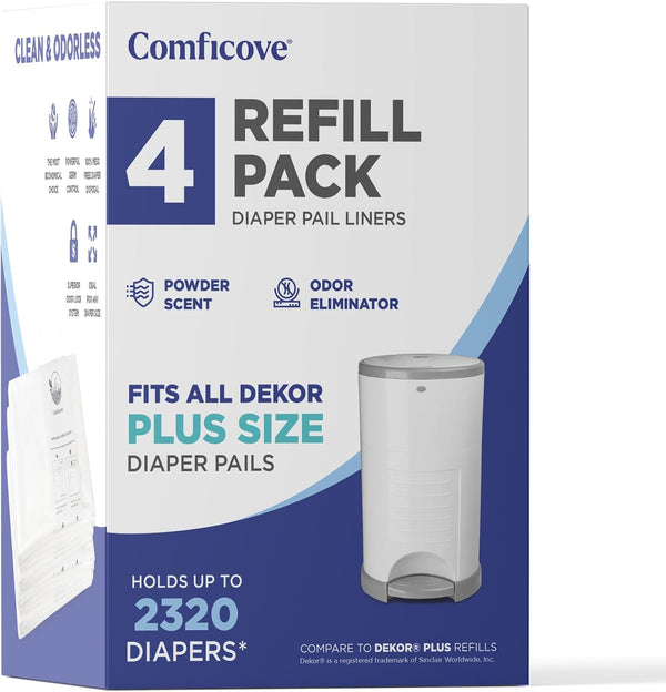 COMFICOVE Refills Compatible with DEKOR PLUS Diaper Pails | 4 Pack |