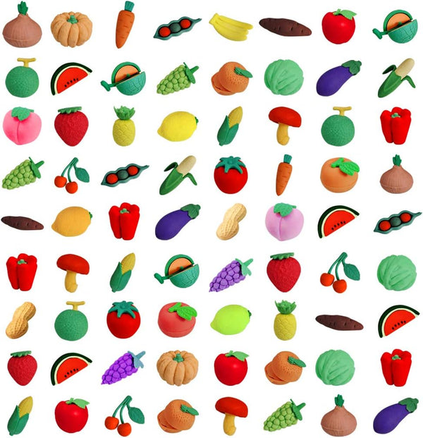30PCS Children's Eraser, Mini Puzzle Pencil Eraser for Game Award Party, Carnival and School Supplies (Vegetables)