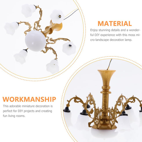 1/12 Angoily Miniature Chandelier Light Scale Dollhouse Ceiling Lamp Mini Lamp Decoration for Dollhouse Accessories