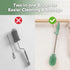 Green-1pk haakaa Cleaning Brush Silicone Bottle Brush Double-Ended Soft Silicone Bristles for Breast Pumps, Breast Milk
