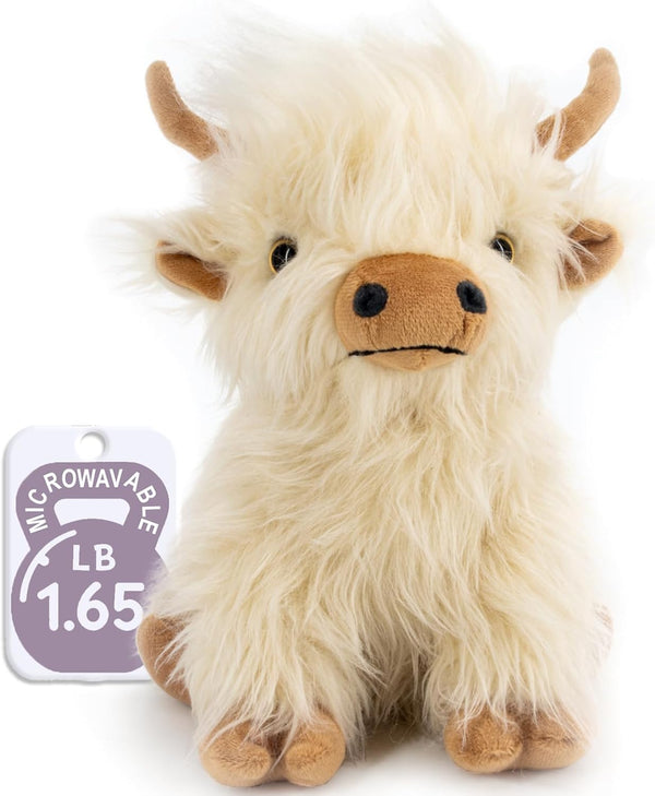 Marysun Microwavable Highland Cow Stuffed Animal - Weighted Stuffed Animal Plush, Heating Pad,