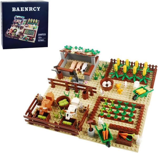 Farm Field Set Building Blocks - Plant Animal Crops Building Bricks Kit - DIY Compatible with All Major Brands