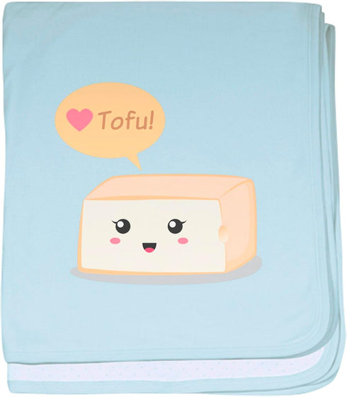 CafePress Kawaii Tofu Asking People to Love Tofu Baby Blanke Baby Blanket,