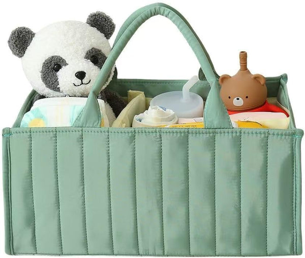 PandaEar Baby Diaper Caddy Organizer, Large Nursery Storage Basket with Handle, Portable