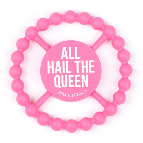Bella Tunno Happy Teether for Girls – Soft & Easy Grip Baby Girl Teether Toy, Non-Toxic Silicone Ring to Soothe Gums