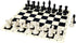 Tournament Portable Chess Set with 20" Silicone Board Mat, 4" King Plastic Weighted Pieces, 2 Extra Queens & Carrying