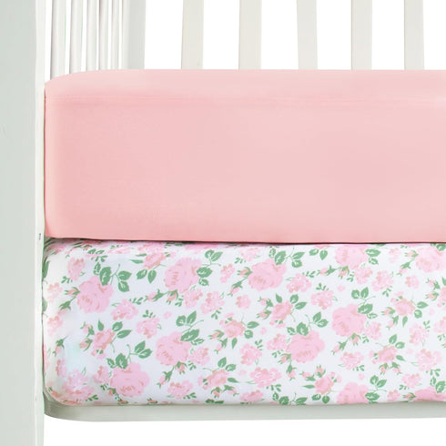 Magik & Kover Stretchy Crib Sheets Girl, 2 Pack Baby Crib Sheets Fitted for Standard