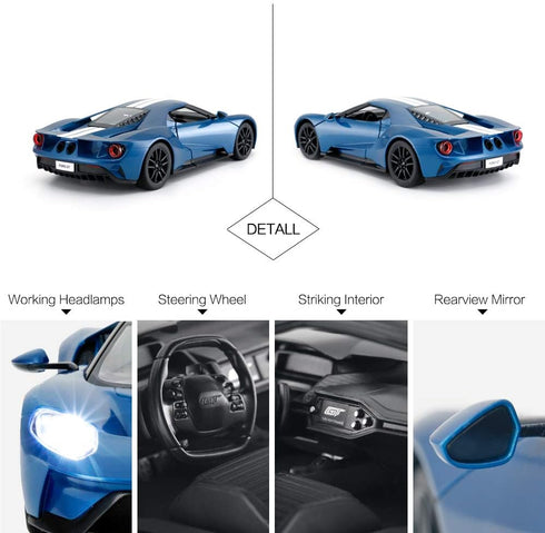 RASTAR RC Car | 1/14 Ford GT Remote Control Race Toy Car for Kids, Open Doors by Manual, Blue (2.4GHz)