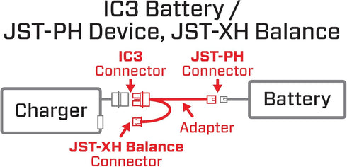 Spektrum Adapter: IC3 Battery/JST-PH Device, JST-XH Balance, Medium