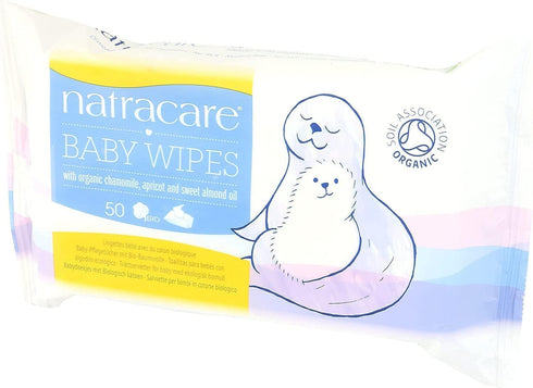 Natracare Organic Cotton Baby Wipes, 50 Count, Pack of 4